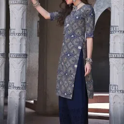 SZN Women Floral Printed Indie Florals Crepe Kurta image 5