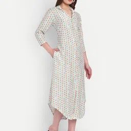 TILISM Printed Lapel Collar Shirt Midi Dress image 3
