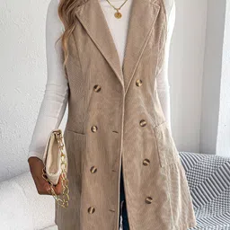 StyleCast x Revolte Women Lapel Collar Double-Breasted Overcoat-image-23