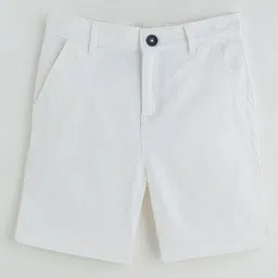 One Friday Boys Off White Regular Fit Solid Shorts-picture-53