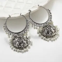 Bling Queen Set Of 2 Stainless Steel Gold-Plated Artificial Beaded Dome Jhumkas Earrings-picture-38