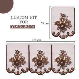 Kuber Industries Cream-Coloured 10 Pieces 5 Seater Floral Printed Cotton Sofa Covers image 4