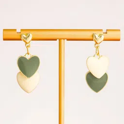 COOLWOOL Gold-Plated Korean Heart Shaped Drop Earrings image 4