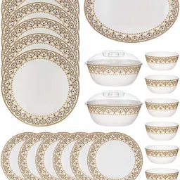 cello Pack of 29 Opalware Glass Dinner Set of 29pcs Dinner Set image 2