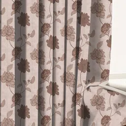 Aura Brown Set of 2 Floral Door Curtain image 3