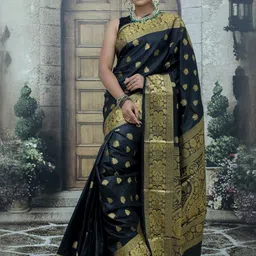 Snofi Creation Woven Design Zari Art Silk Handloom Kanjeevaram Saree-picture-32