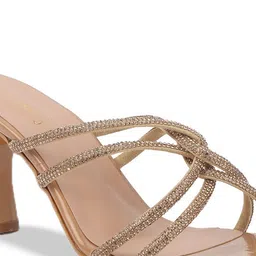 DressBerry Embellished Party Kitten Sandals with Laser Cuts Heels image 2