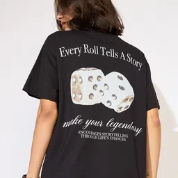 Mast & Harbour Graphic Printed Round Neck Drop-Shoulder Cotton Oversized T-Shirt-picture-15