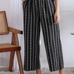 KANCHUK Women Embroidered Lace Ethnic Palazzos-image-15