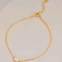 Kushal's Fashion Jewellery Women 92.5 Sterling Silver Gold-Plated Zircon Link Bracelet-picture-40