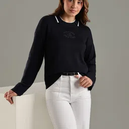 Tommy Hilfiger Women Brand Logo Embroidered Organic Cotton Pullover-image-42