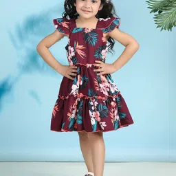 Cutiekins Floral Print Fit & Flare Midi Dress-image-44
