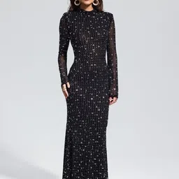 bebe Women Embellished Bodycon Maxi Dress-image-27