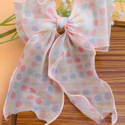 Radhya Accessories Polka Dot Printed Alligator Hair Bow Clip image 3