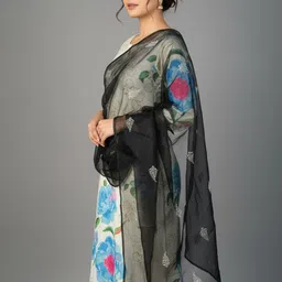 Sangria Women Ethnic Motifs Embroidered Thread Work Dupatta With Tasseled Border image 3