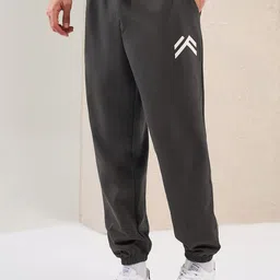 Styli Men Oversized Fit Cotton Terry Minimal Print Jogger-picture-33