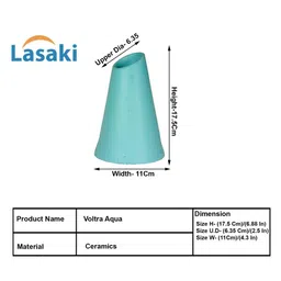 LASAKI Voltra Blue Ceramic Cone Shaped Flower Vase image 3