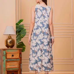 HIGHLIGHT FASHION EXPORT Women Floral Printed A-Line Midi Dress image 5