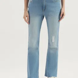 United Colors of Benetton Women Bootcut High-Rise Low Distress Jeans-image-95