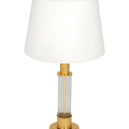 IAAH Gold-Toned Metal Fluted Frusturical Shaped Table Lamp image 2