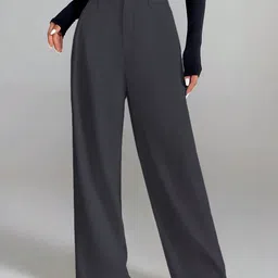 CILIMILI Women Relaxed Straight Leg High-Rise Non Iron Trousers-picture-17