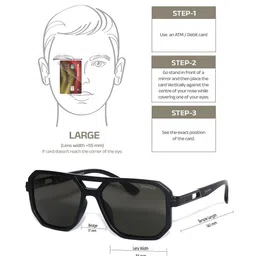 Espee Men Black Lens & Black Square Sunglasses with image 3
