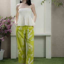 Athena Printed Strapless Neck Top With Trousers Co-Ords-picture-7