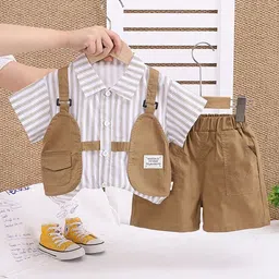 TrendyKid Boys Striped Shirt with Shorts-picture-10