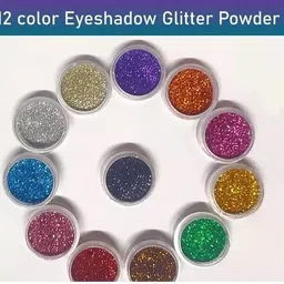 yelgo Pack of 12 Multicolor Eyeshadow Glitter Powder for eye makeup 25 ml image 1
