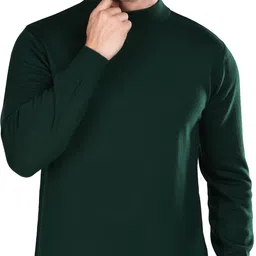 guy london clothing Men Solid Turtle Neck Green Sweater-picture-10
