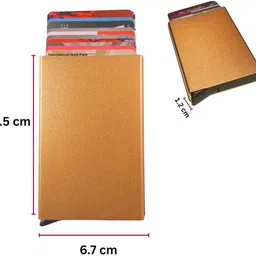 bracevor Men & Women Formal Gold Aluminium RFID Card Holder image 3