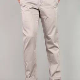 arrow sport Men Slim Fit Beige Polyester Trousers image 1