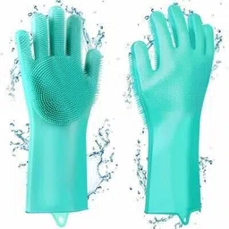 dankhra Branded Washing Silicon Hand Gloves with Scrubber for Kitchen Cleaning, Utensils, Bath and pet Hair Care - Reusable Heat Resistance and Water Proof Gloves -1 Pair Wet and Dry Glove Set Wet and Dry Glove-picture-21