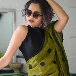 bbsaree Solid/Plain Handloom Pure Cotton Saree image 2