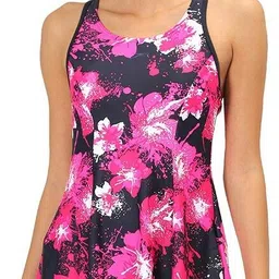 Swimdress With Boyleg - Endurance 10 Racerback Printed Women Swim-dress Dark Blue Swimsuit-image-45