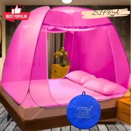 adbra Polyester Adults Washable Foldable Double Bed with Free Saviours Mosquito Net-picture-14