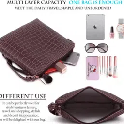 rtswork Brown Women Sling Bag Women’s Croc-Textured Crossbody Sling Bag image 4