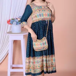 kgnfashion Printed Cotton Silk Stitched Anarkali Gown image 3