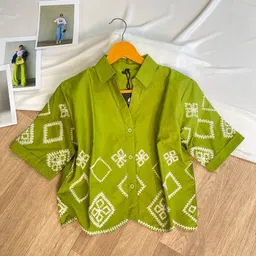 pfab Women Regular Fit Embroidered Spread Collar Casual Shirt-picture-28
