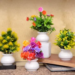Flowers with Pot table Decoration use for Gift to your loveone, Multicolor Wild Flower Artificial Flower with Pot-image-7