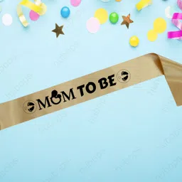 hubops Baby Shower Mom to be Sash and Dad to be sash for Baby Shower Party Combo Gold image 3