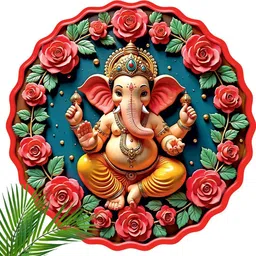 shyam creative Premium Ganesh Ji Round 3D Wall Art Wall Hanging for Home Decor Gift Item-picture-10