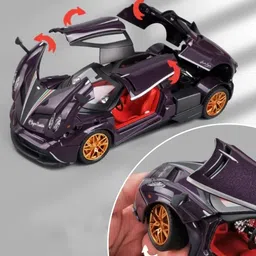 devdhan 1:24 Pagani Huayra Car with Open Door Vehicles, Sound, and Lights Diecast Toys image 3
