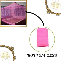 sr enterprise Premium Flower Printed Pink Color Queen Size HDPE - High Density Poly Ethylene Washable Adults Mosquito Net image 4