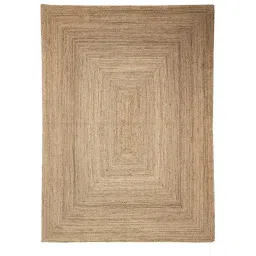 mric Beige Solid Jute 8 ft x 10 ft Hand Woven Carpet image 2