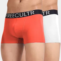 freecultr Pack of 2 Organic Cotton Trunks, Ultrasoft Waistband, Premium Snug-Fit Underwear Solid Men Trunk image 1