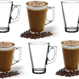 Gold Plated Tea and Coffee Glasss Transparent, 130 ml, Set of 6 Pcs Importe Coffee Glass/ Coffee Mug (130 ml, Pack of 6)-image-44