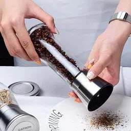 Stainless Steel Top and Glass Body Salt and Pepper Grinder Crusher Mill Shakers Stainless Steel Traditional Pepper Mill-image-59