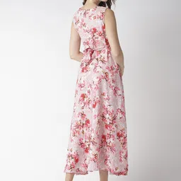 u&f Women Fit and Flare Pink Midi/Calf Length Dress image 3