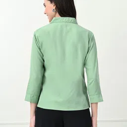 funday fashion Women Regular Fit Solid Casual Shirt image 2